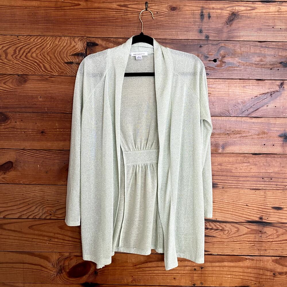 Green shimmery cardigan size small